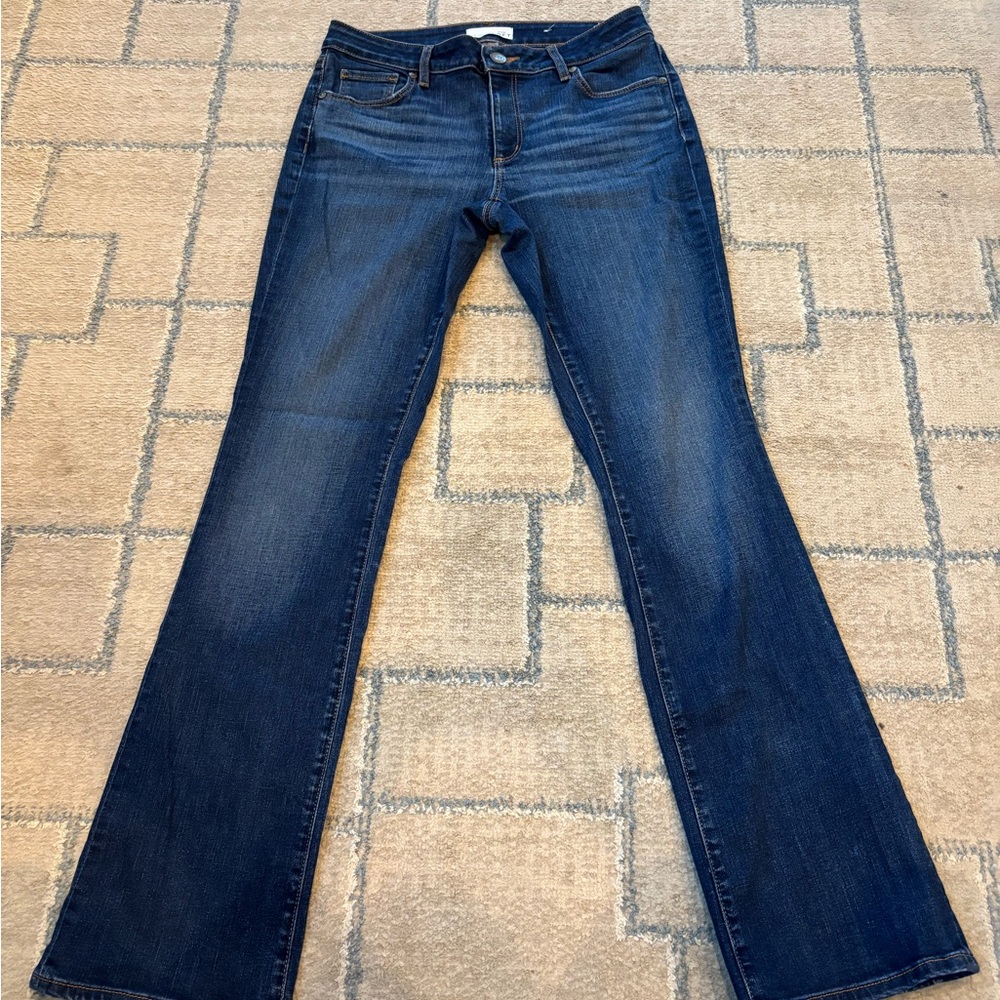 LOFT Dark Blue Curvy Boot Flare Jeans